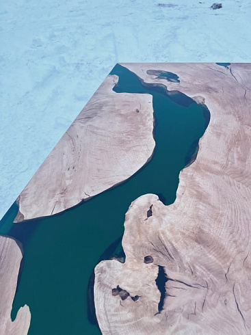 Стол из слэба граба и эпоксидной смолы, фото 2